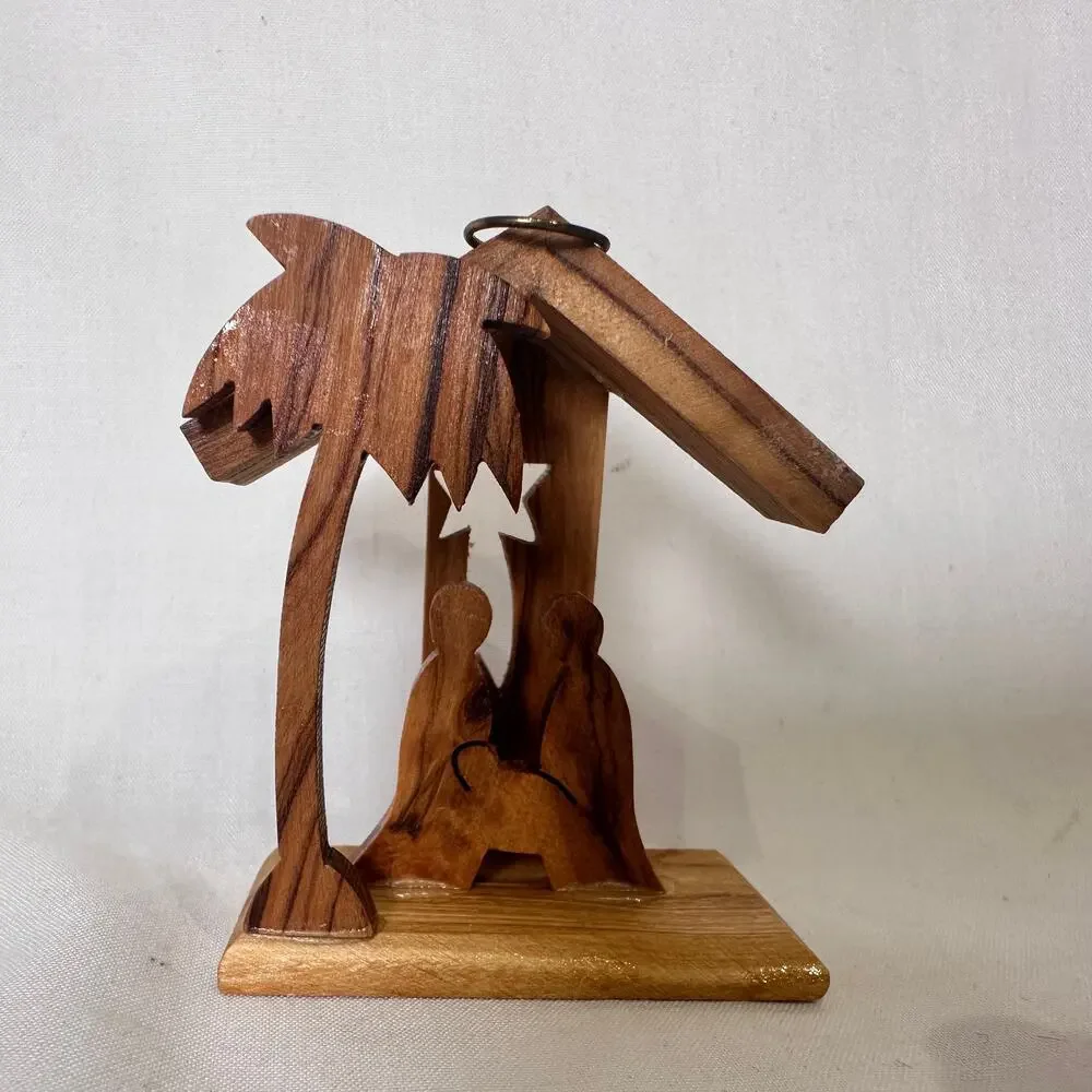 Wooden Nativity Christmas Ornament Made in Bethlehem West Bank